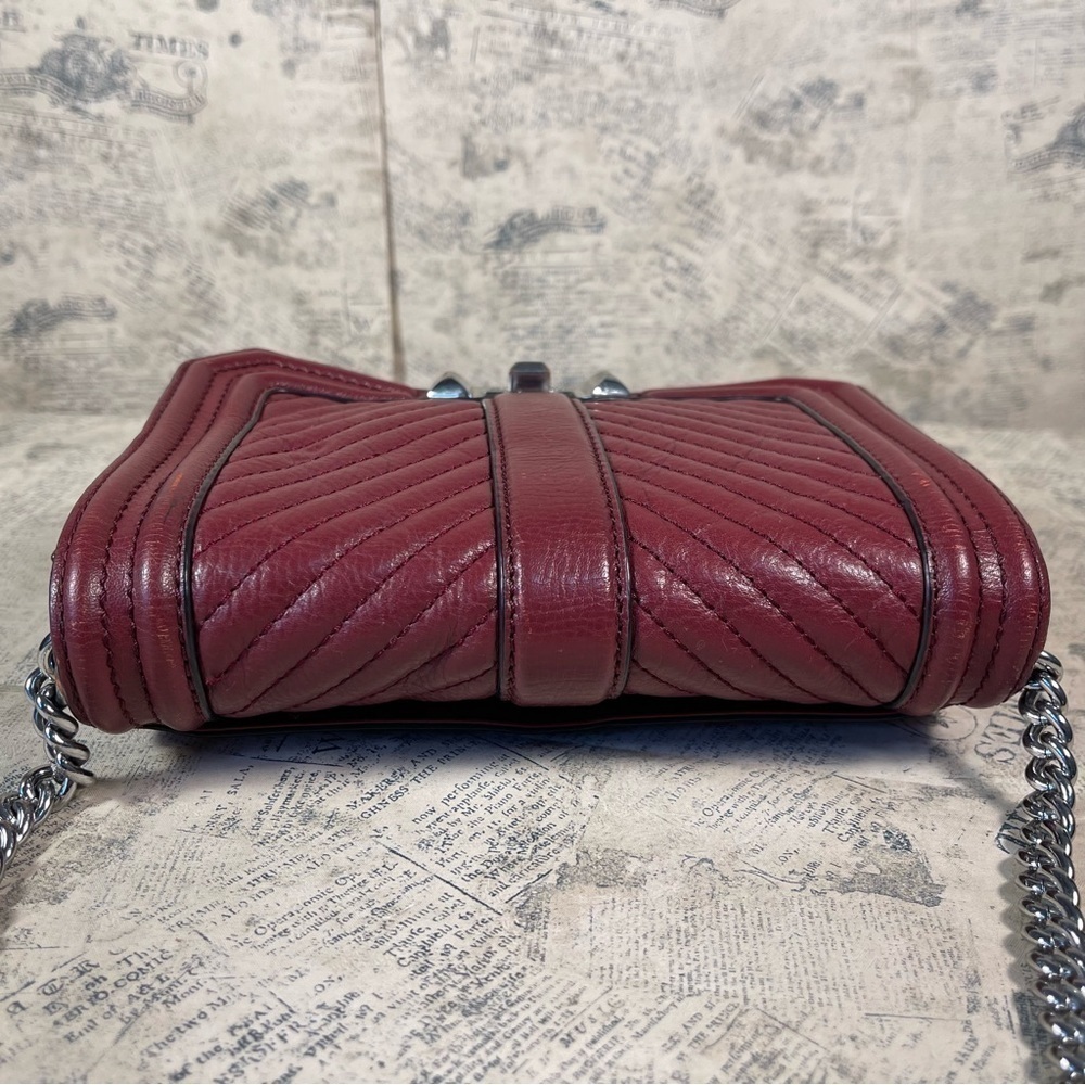 Rebecca Minkoff Small Love Chevron Quilted Leather Crossbody Turn Lock Bag - Picture 6 of 14